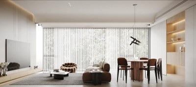 现代极简客餐厅3D模型下载